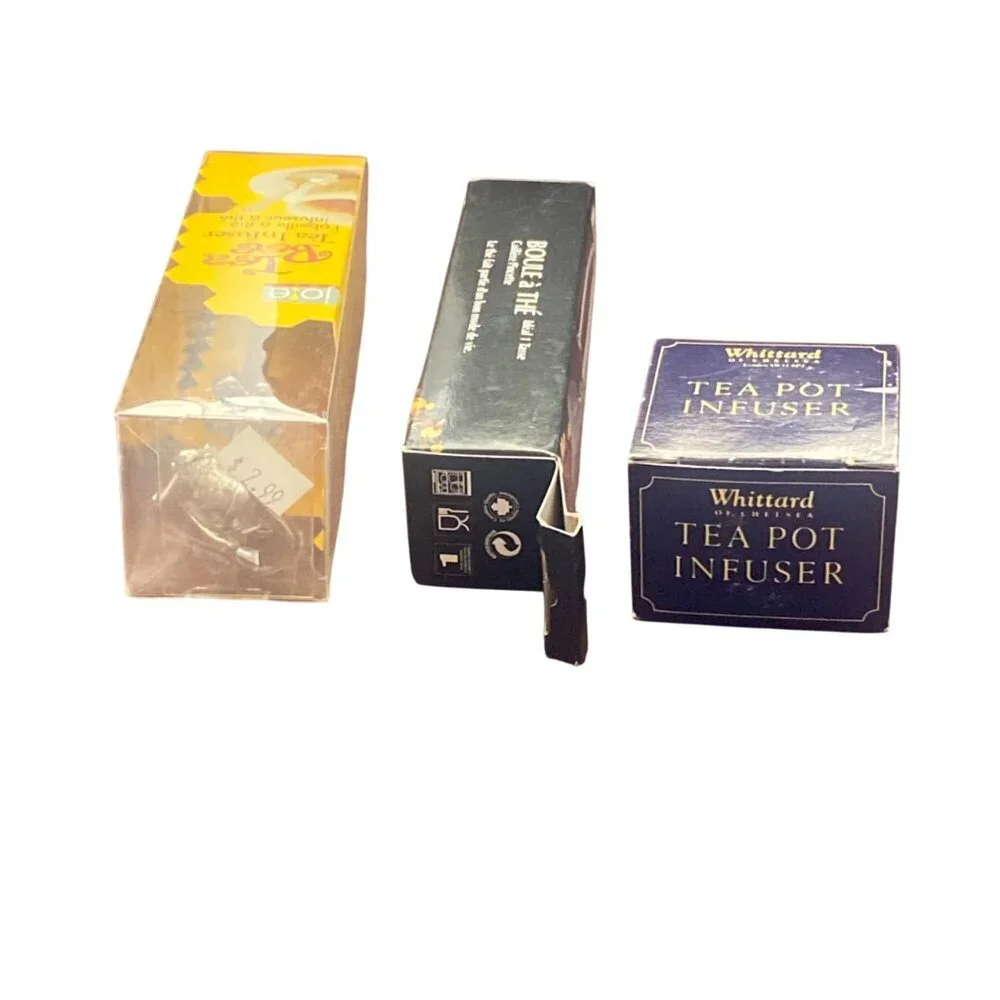 Tea Infuser 3-Set‎ Mesh Pincer Spoon Joie Bee & Whittard Teapot Stainless Steel